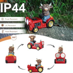Solar Highland Cow Driving Car Garden Decor Statue, Outdoor Solar Light Decoration for Yard, Patio, Housewarming, Lawn, Birthday Gift for Women, Mom
